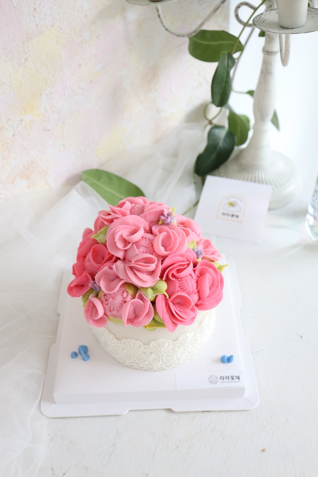 미니 풀돔 작약 앙금플라워케이크