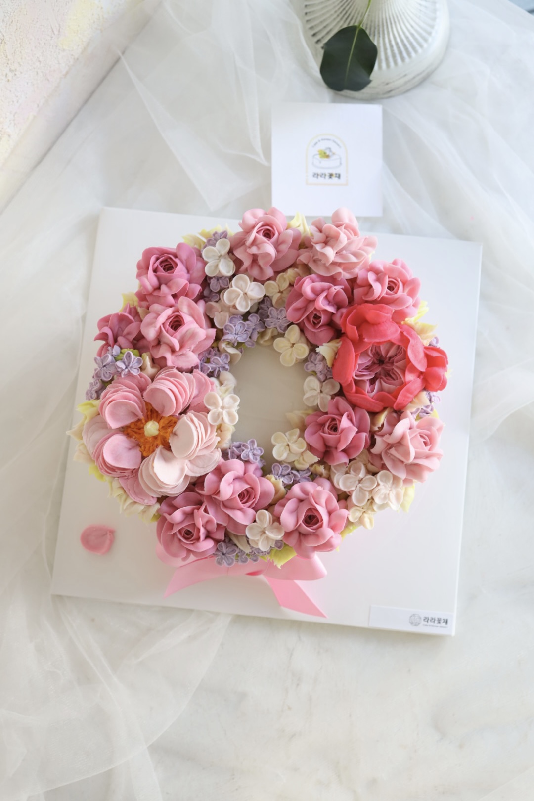 3호 핀작약,장미,줄리엣로즈 앙금플라워케이크