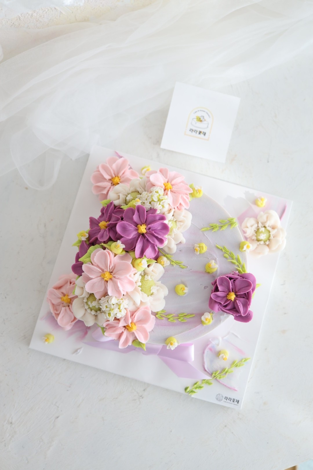 2호 핀장미 앙금플라워케이크